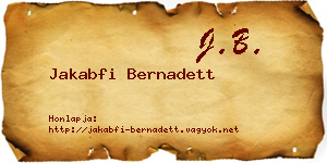 Jakabfi Bernadett névjegykártya